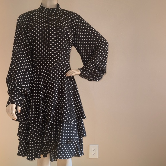 Corset Back Tiered Ruffle Polka Dot Dress - Picture 6 of 17